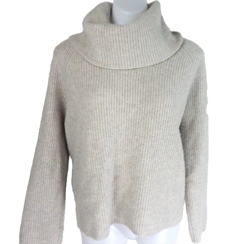Lauren Ralph Lauren Cream Ribbed Cowl Neck Sweater